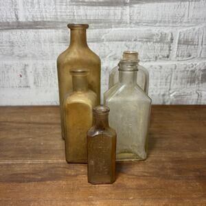 Antique Glass Bottles Set Of 5 #1